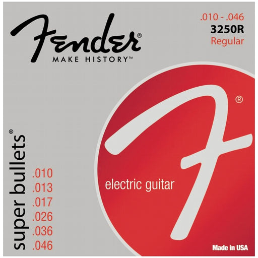 Fender 733250406 3250R Super Bullets Nickel Plated Electric Guitar Strings, Regular (10 - 46)