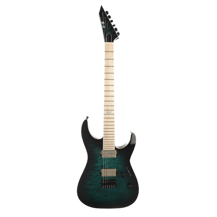 ESP E-II M-II NT Hipshot Quilted Maple Electric Guitar - Black Turquoise Burst - Display Model - Display Model