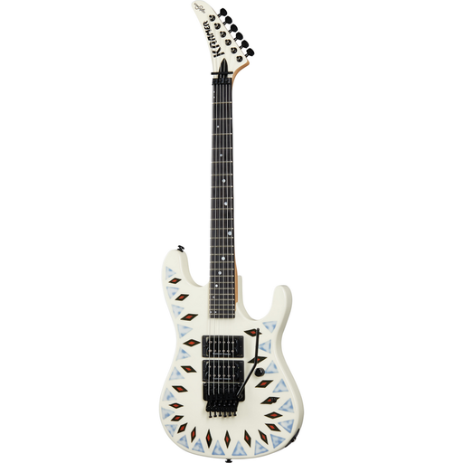 Kramer NightSwan Electric Guitar, Vintage White with Aztec Marble Graphic - Open Box Demo