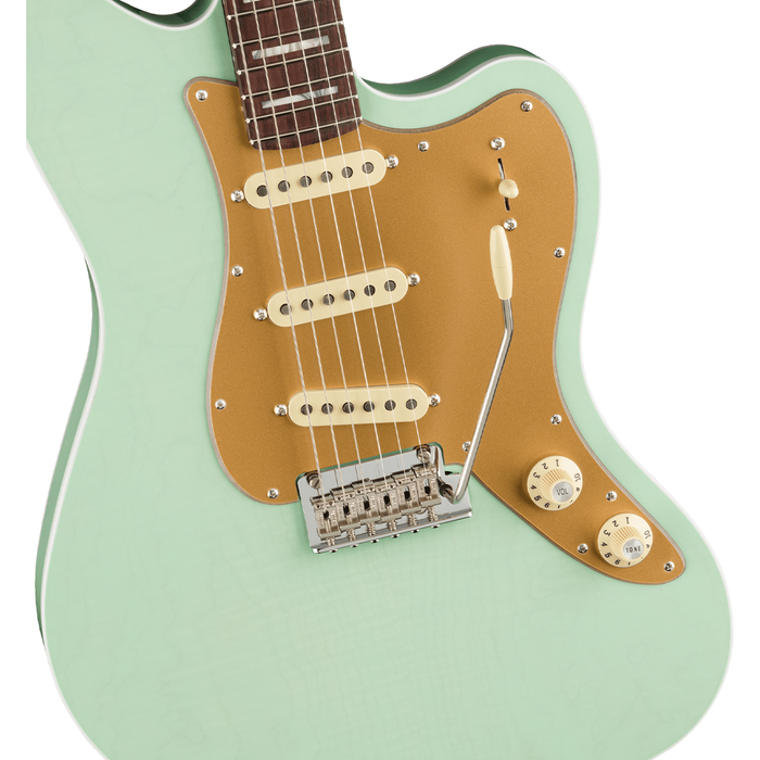 Fender Parallel Universe Volume II Strat Jazz Deluxe Electric Guitar - Transparent Faded Sea Foam Green - New