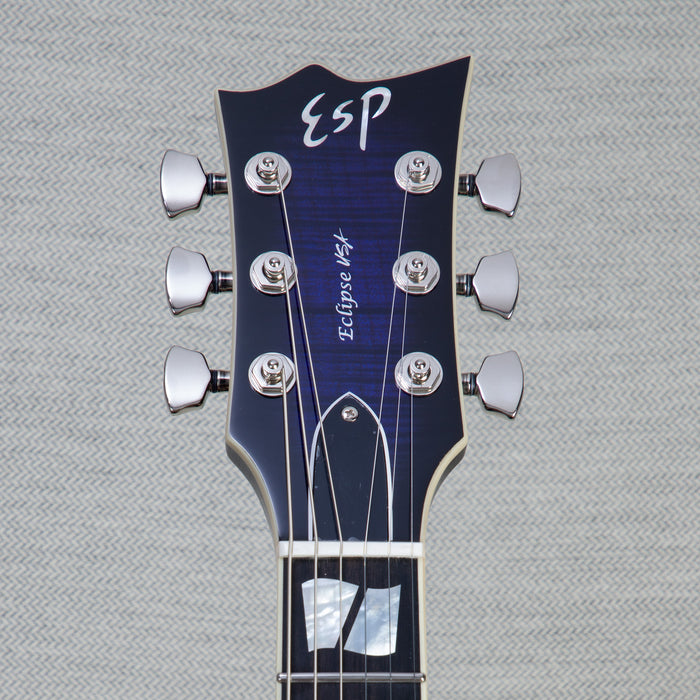 ESP USA Eclipse Electric Guitar - Dark Blue Sunburst Teardrop - #US23266