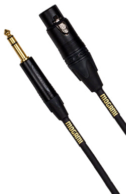 Mogami Gold Balanced XLR Female to 1/4-Inch TRS Male Patch Cable - 3-Foot