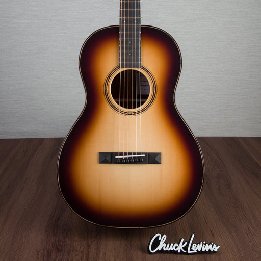 Bedell Revolution Parlor Size Guitar - Cocobolo and AD Spruce - Amber Burst - CHUCKSCLUSIVE - #223005