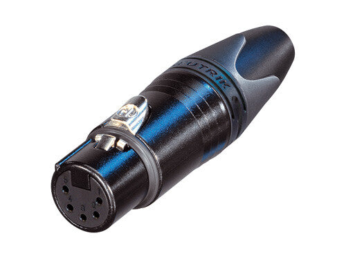 Neutrik NC5FXX-B 5 Pole Female Cable Connector with Black Metal Housing and Gold Contacts