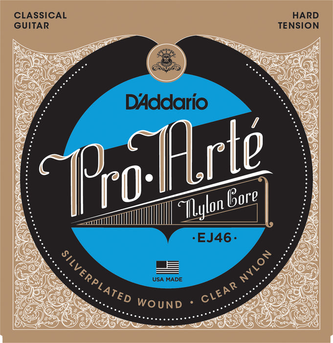 D'addario EJ46 Pro-Arte Nylon Classical Guitar Strings, Hard Tension