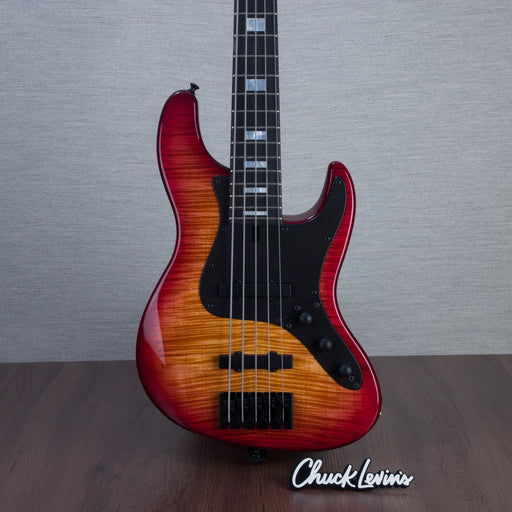 Brubaker USA Custom Artist Series JXB-5 5-String Electric Bass Guitar - Fireburst - #051-23