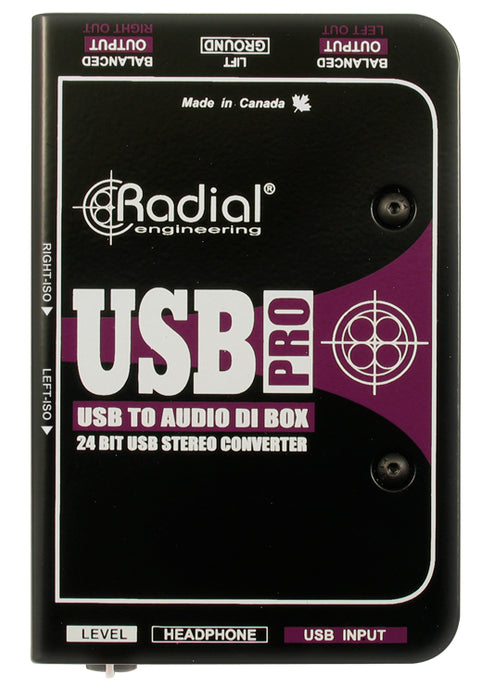 Radial Engineering USB-Pro Stereo USB Laptop DI Box