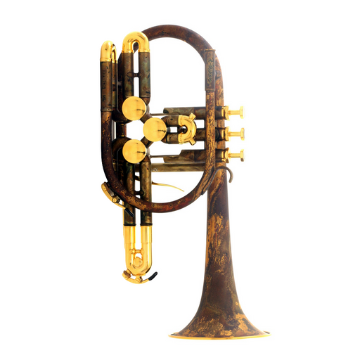 Schagerl Raweni Rotary Trumpet - Vintage Matte Lacquered with Gold Plated Trim