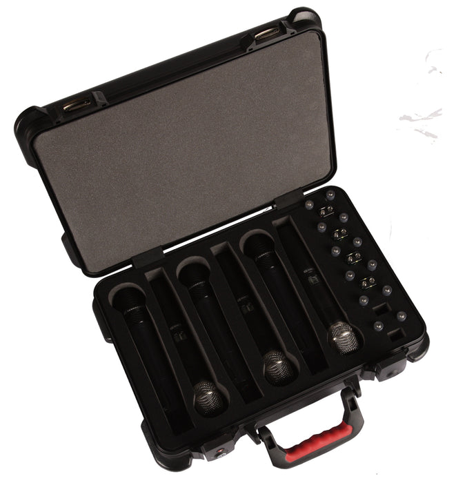 Gator GM-6W-TSA ATA Molded Case With TSA Latches For 6 Wireless Microphones