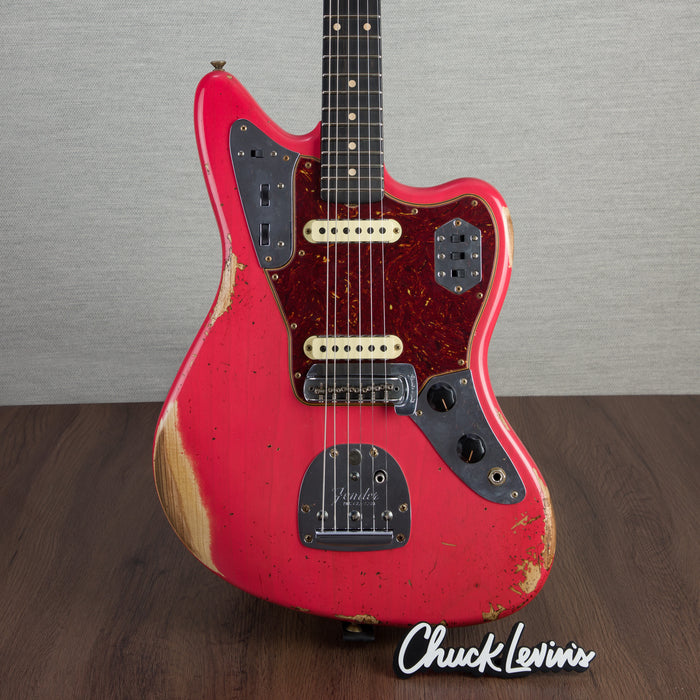 Fender Custom Shop 62 Jaguar Heavy Relic Electric Guitar, Ebony Fingerboard - Watermelon King - CHUCKSCLUSIVE - #R130047 - Display Model