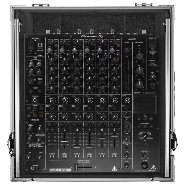 Odyssey FZGSDJMV10 Pioneer DJM-V10 ATA Flight Case with Glide Laptop Platform