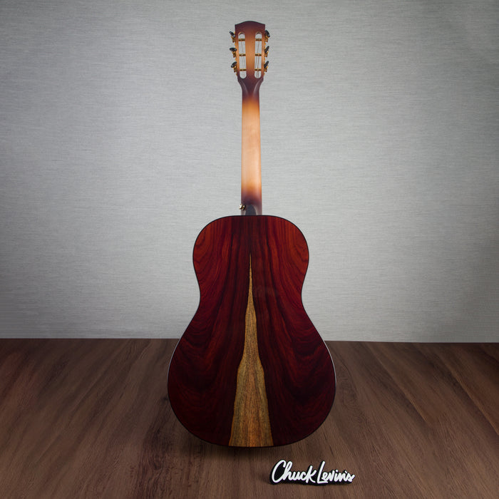 Bedell Revolution Parlor Size Guitar - Cocobolo and AD Spruce - Amber Burst - CHUCKSCLUSIVE - #223005