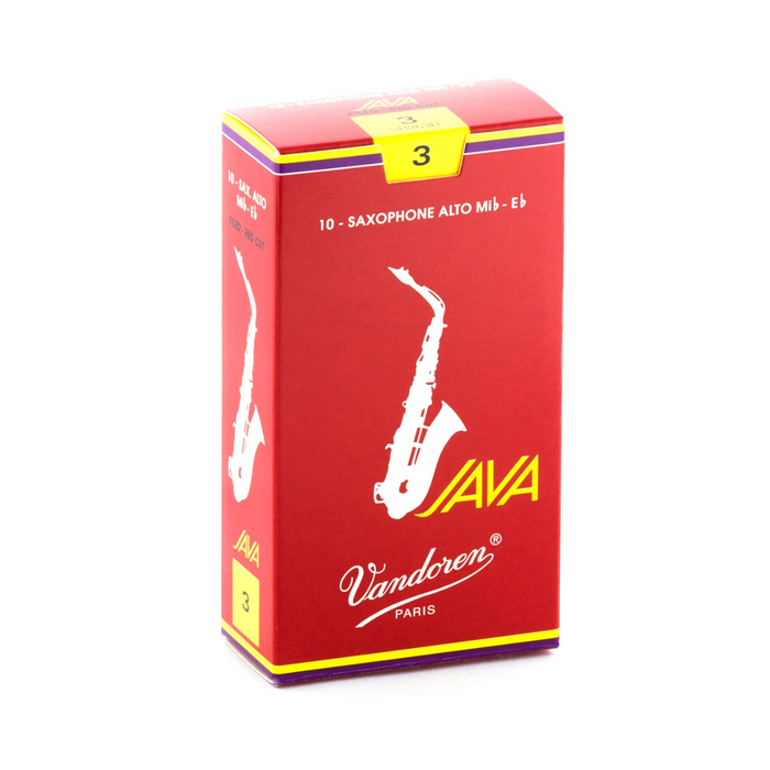 Vandoren SR26R Java Red Cut Filed Alto Sax Reed 10-Pack - New,3