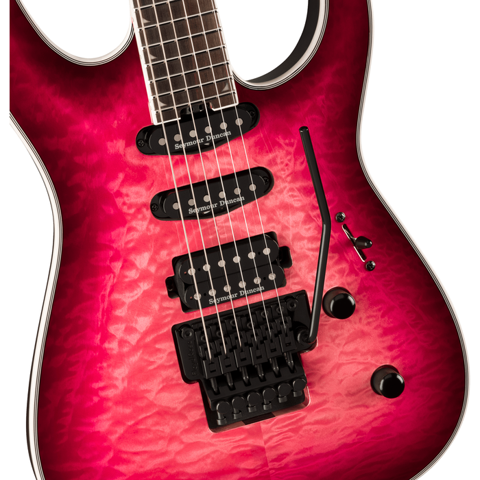 Jackson Pro Plus Series Soloist SLA3Q, Ebony Fingerboard Electric Guitar - Fuschia Burst - New