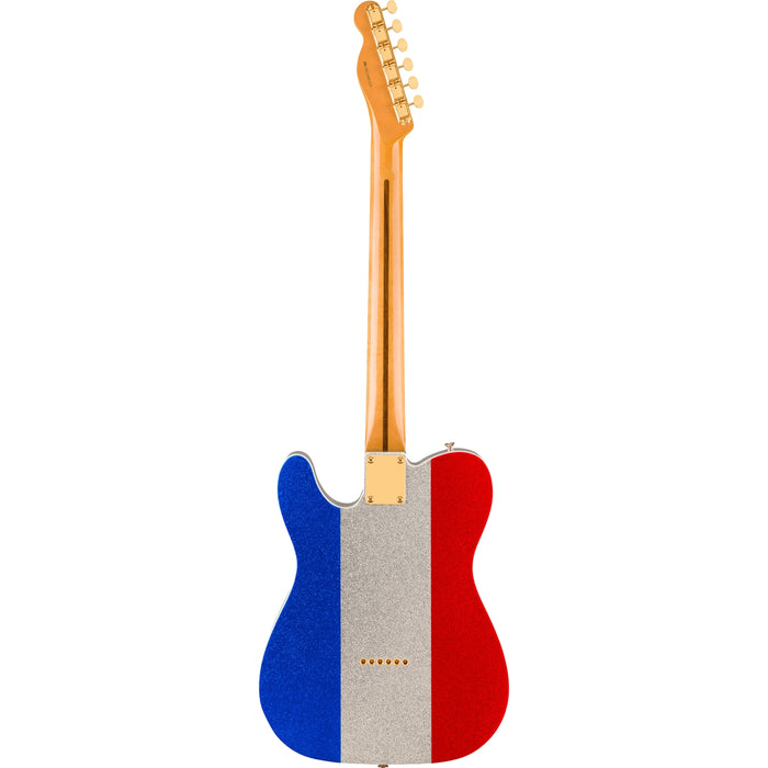 Fender Buck Owens Signature Telecaster Electric Guitar - Red, Silver and Blue Sparkle - Preorder