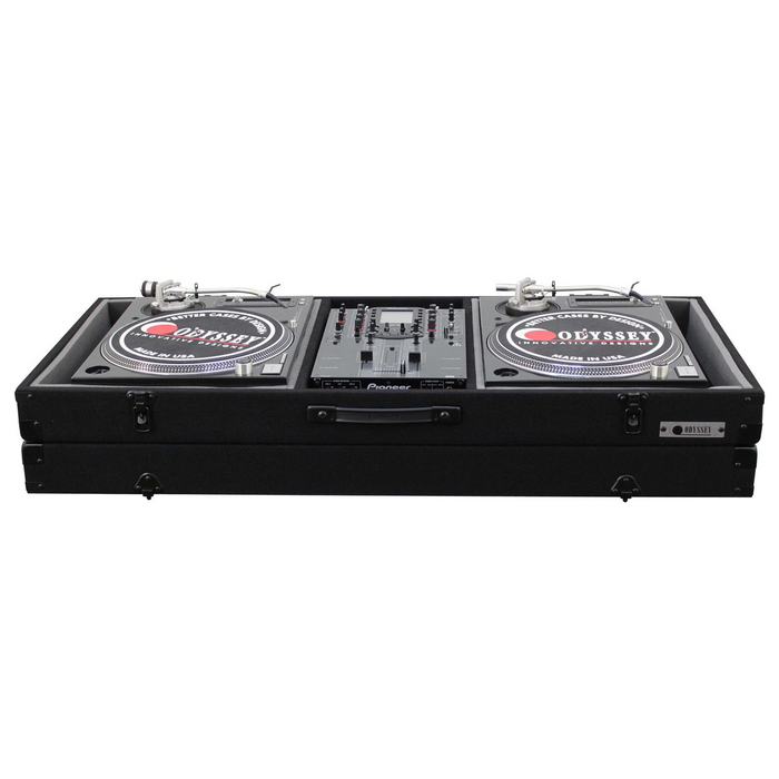 Odyssey CBM10E Universal 10" Format DJ Mixer and Two Battle Position Turntables Carpet Coffin Case - New