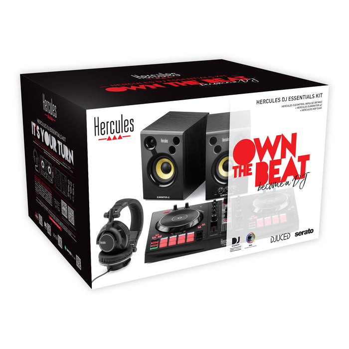 Hercules DJ DJ ESSENTIALS KIT Includes Inpulse 300 MK2, DJ Monitor 42, and HDP DJ60 Headphones