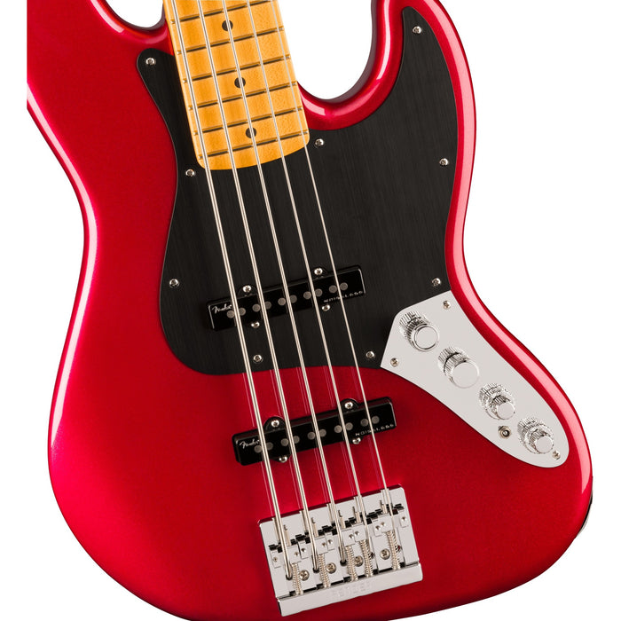 Fender American Ultra II Jazz Bass V Electric Bass Guitar, Maple Fingerboard - Sinister Red - Preorder