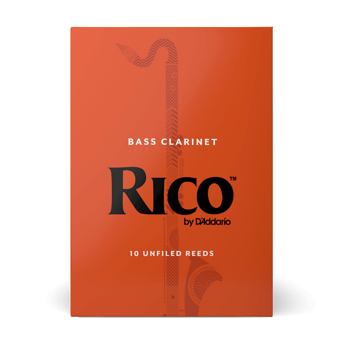 D'Addario REA10 Rico Unfiled Bass Clarinet Reed 10-Pack - New,2.5