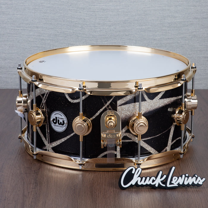 DW 6.5 x 14-Inch Collector's Series Pure Oak Snare Drum - Smoke Glass Contrail with Gold Hardware