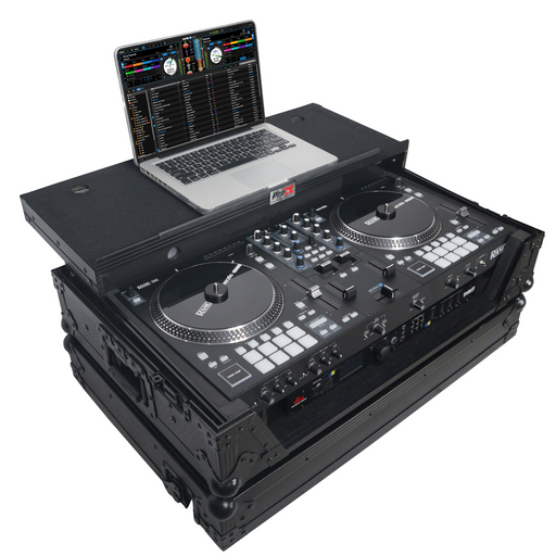 ProX XS-RANEONE WLTBL Flight Case For RANE ONE Dj Controller W-Sliding Laptop Shelf & Wheels| Black on Black - New