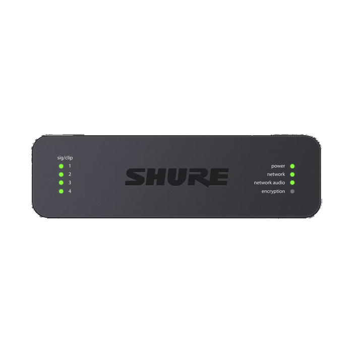 Shure Microflex Advance 4-Channel Dante Mic/Line Audio Network Interface Unit - Block Inputs