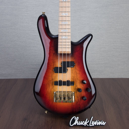 Spector Euro4LT Spalted Maple Bass Guitar - Fire Red Burst - CHUCKSCLUSIVE - #]C121SN 21114