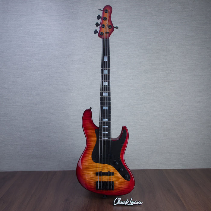 Brubaker USA Custom Artist Series JXB-5 5-String Electric Bass Guitar - Fireburst - #051-23