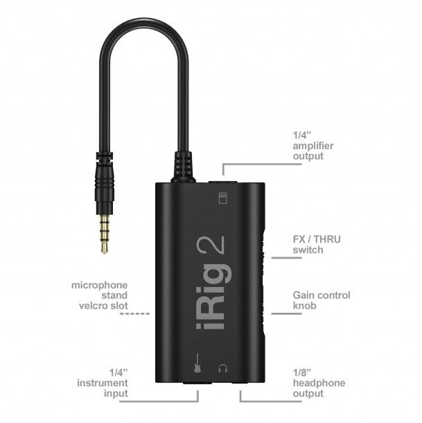 IK Multimedia iRig 2 Guitar Interface For Mobile Devices