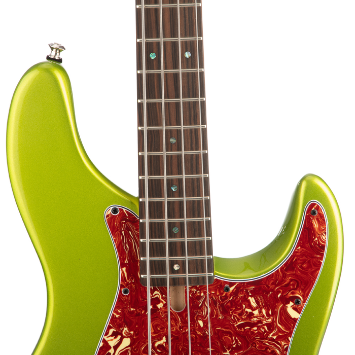 Brubaker JXB-4 Standard Bass Guitar, Green Metallic - Mint Open Box