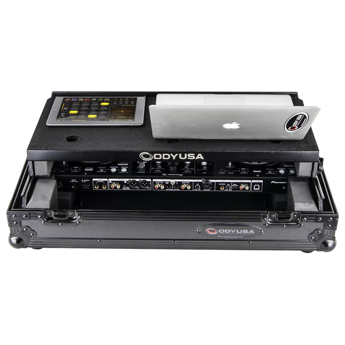 Odyssey FZPIXDJRR Low Profile XDJ-RR Flight Case with Bottom 1U Rack Space Flight Case and Glide Platform