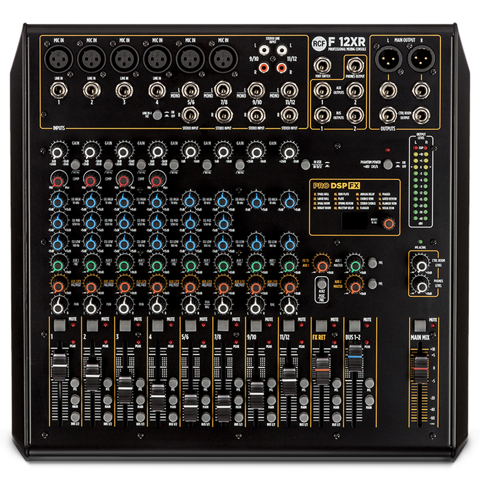 RCF F-12XR 12-Channel Mixing Console with Multi-FX and Recording