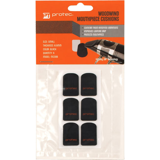 Protec MCS8B Mouthpiece Cushions - Small, .8mm, 6-Pack, Black