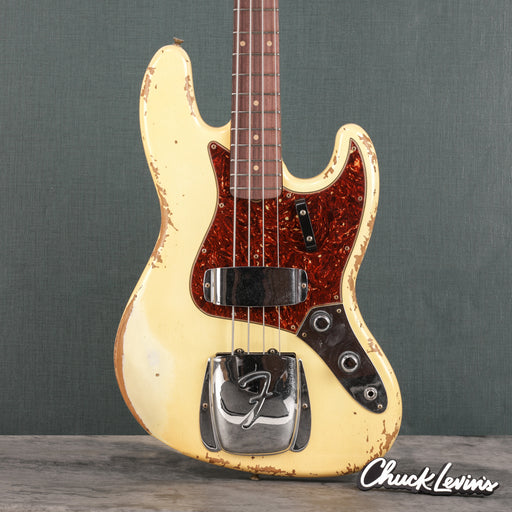 Fender Custom Shop 1961 Jazz Bass, Ash Heavy Relic - Aged Vintage White - CHUCKSCLUSIVE - #R124796 - Display Model