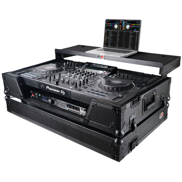 ProX Flight Case for Pioneer DJ XDJ-XZ with Glide Laptop Shelf - Black