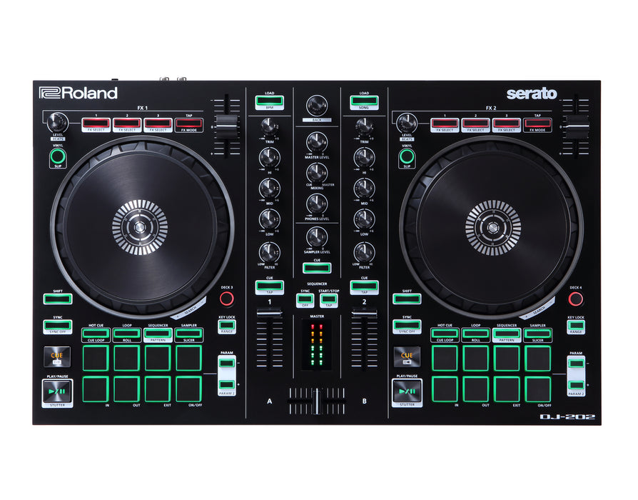 Roland DJ-202 DJ Controller W/ Serato DJ Pro - New