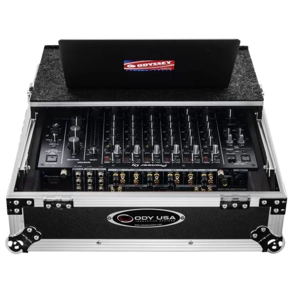 Odyssey FZGSDJMV10 Pioneer DJM-V10 ATA Flight Case with Glide Laptop Platform