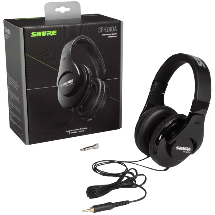 Shure SRH240A-BK + SRH240A-BK Studio Headphone Bundle