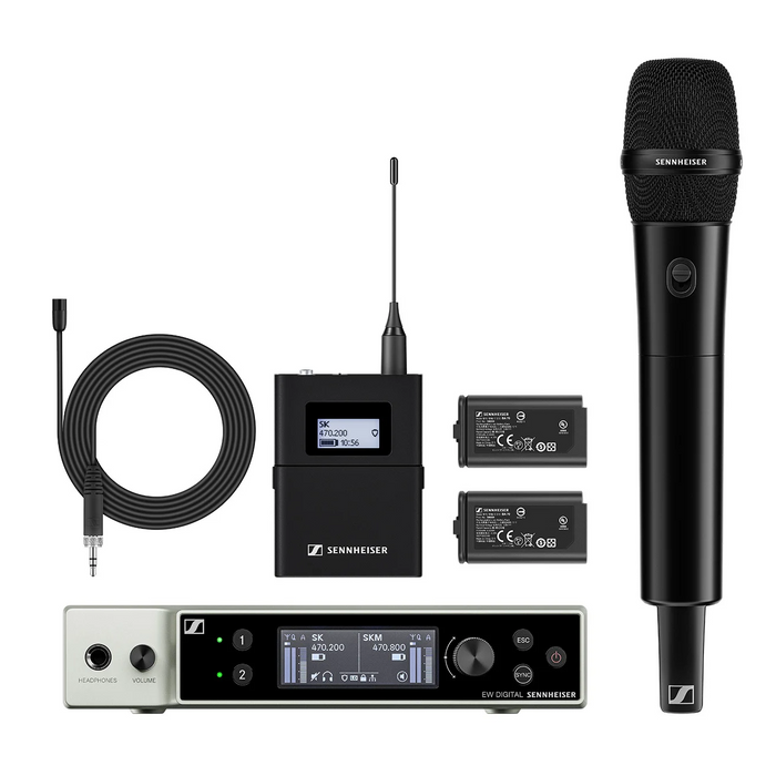 Sennheiser EW-DX MKE 2/835-S Wireless Dual Handheld and Lavalier System - Q1-9