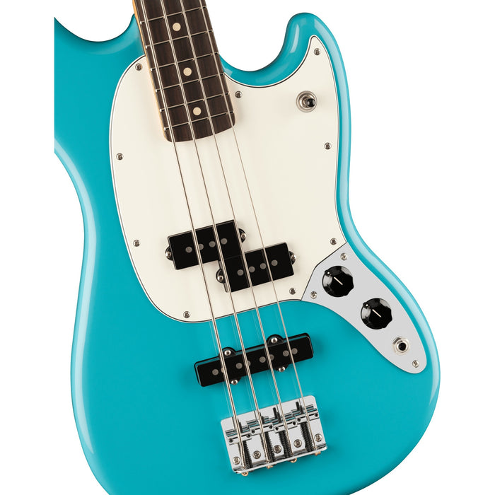 Fender Player II Mustang PJ Bass Guitar, Rosewood Fingerboard - Aquatone Blue