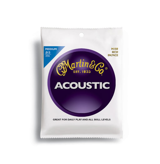 Martin M150 80/20 Bronze Acoustic Guitar Strings, Medium (13 - 56)