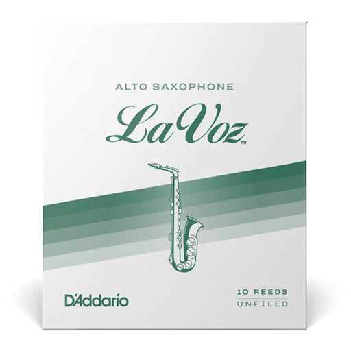 D'Addario RJC10 La Voz Unfiled Alto Sax Reed 10-Pack - New,Medium Hard