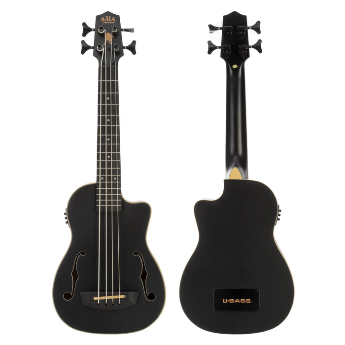 Kala UBASS-JYMN-BK-FS Journeyman Acoustic Electric U-Bass W/ F Hole - Matte Black - New