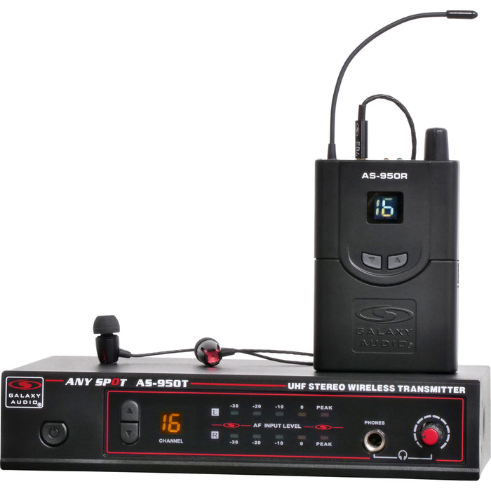 Galaxy Audio AS-950-4N 16 Channel Stereo Wireless Personal In-Ear Monitor System - New